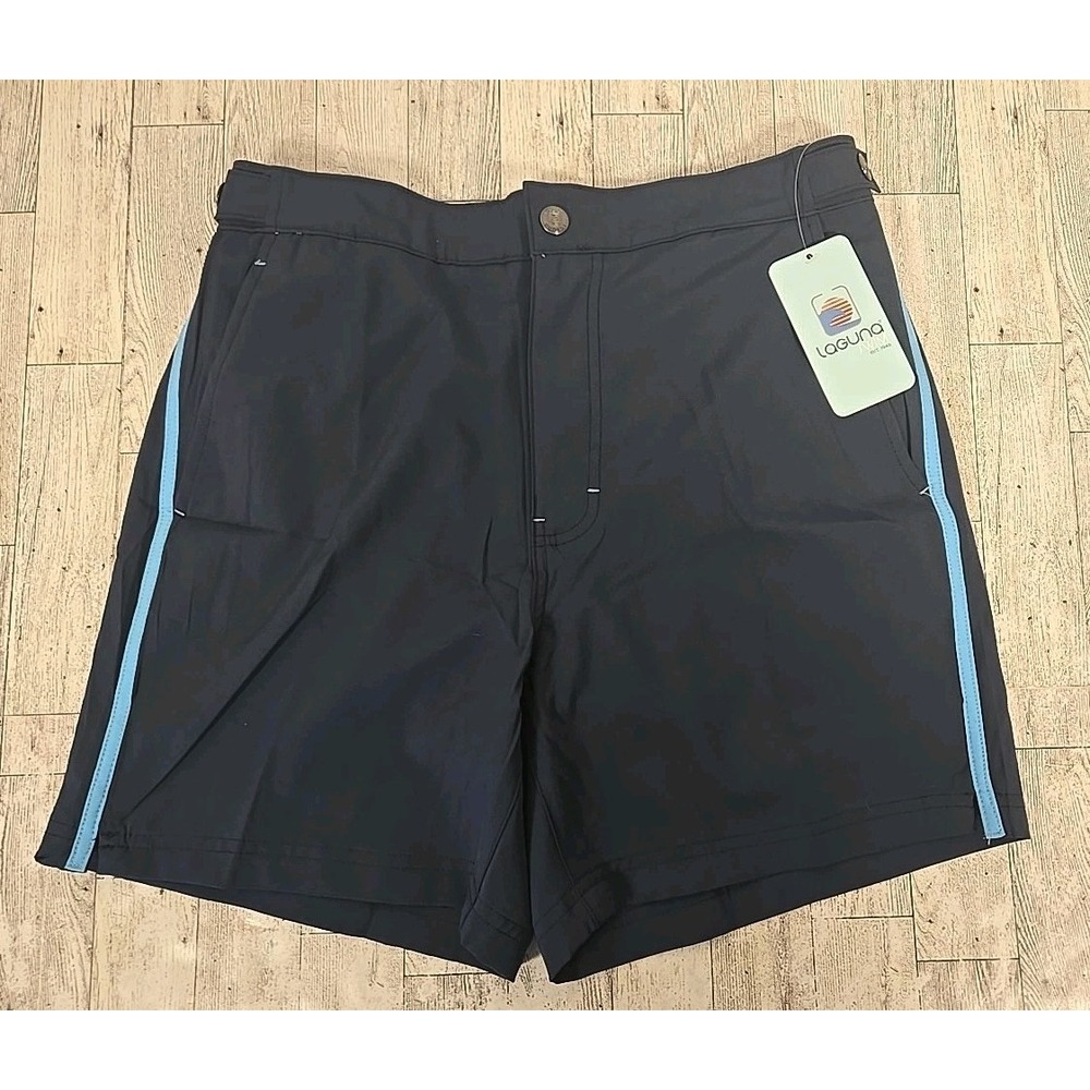 Laguna Swim Shorts Mens SMALL Lined Blue Back Elastic Waist UPF 50+ NEW